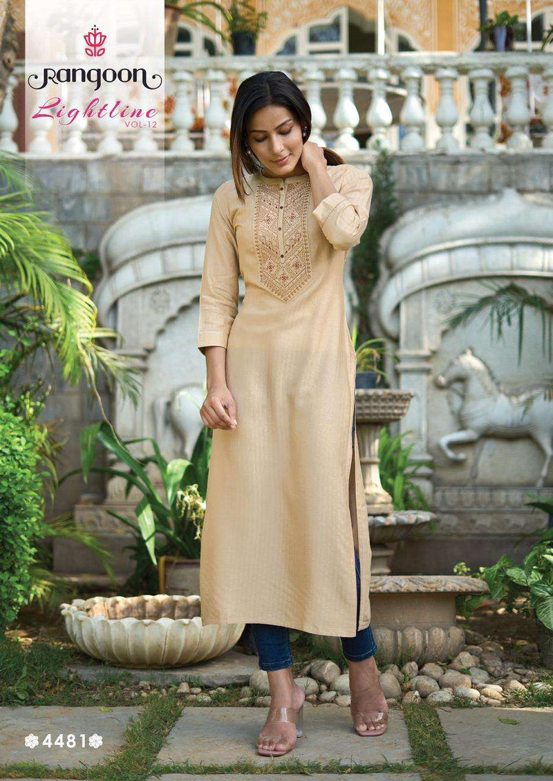 Lightline Vol 12 By Rangoon Designer Fancy Lining Silk Work Kurtis