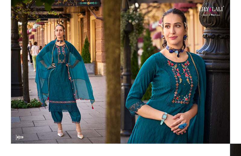 Lily And Lali Mehwish Silk Jacquard Handwork Embroidery Designer Suit Collection