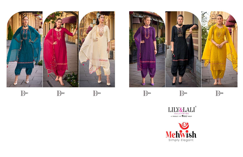 Lily And Lali Mehwish Silk Jacquard Handwork Embroidery Designer Suit Collection