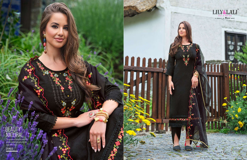 Lily And Lali Miraan Vol 2 Viscose Silk Designer Party Wear Kurti Combo Set
