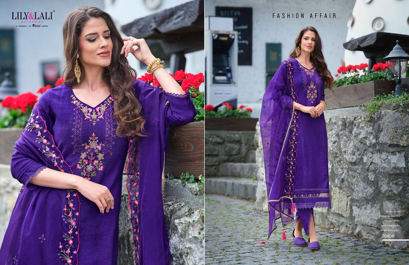 Lily And Lali Miraan Vol 2 Viscose Silk Designer Party Wear Kurti Combo Set