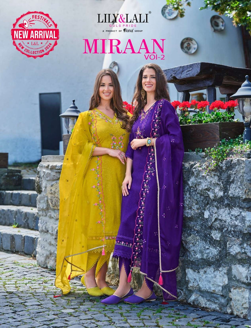 Lily And Lali Miraan Vol 2 Viscose Silk Designer Party Wear Kurti Combo Set