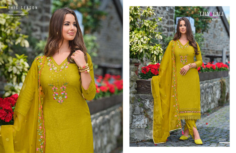 Lily And Lali Miraan Vol 2 Viscose Silk Designer Party Wear Kurti Combo Set