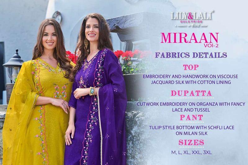 Lily And Lali Miraan Vol 2 Viscose Silk Designer Party Wear Kurti Combo Set