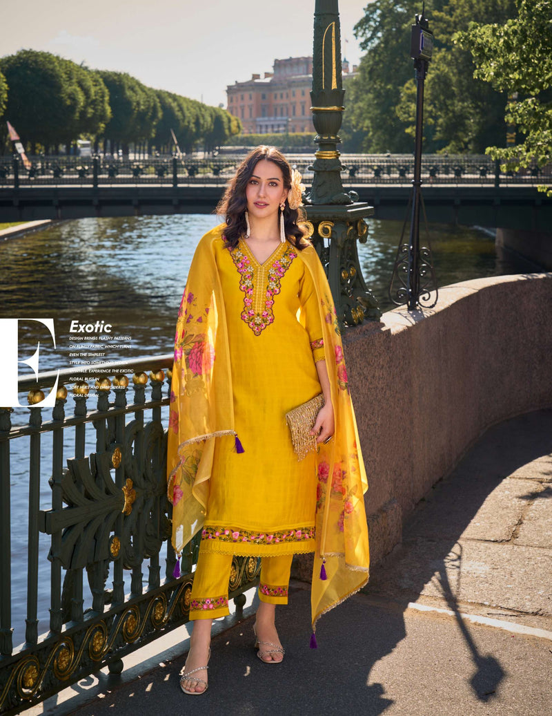 Lily And Lali Srivalli viscose Beautiful Festival Wear Kurti Pant Dupatta Set