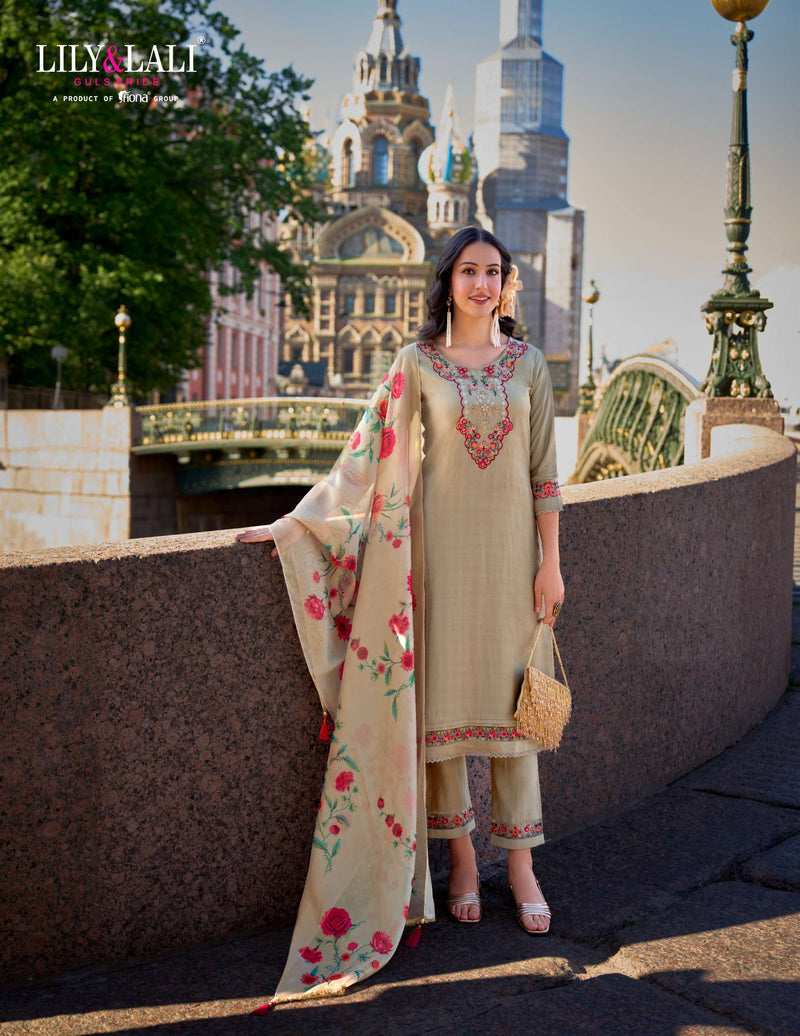 Lily And Lali Srivalli viscose Beautiful Festival Wear Kurti Pant Dupatta Set