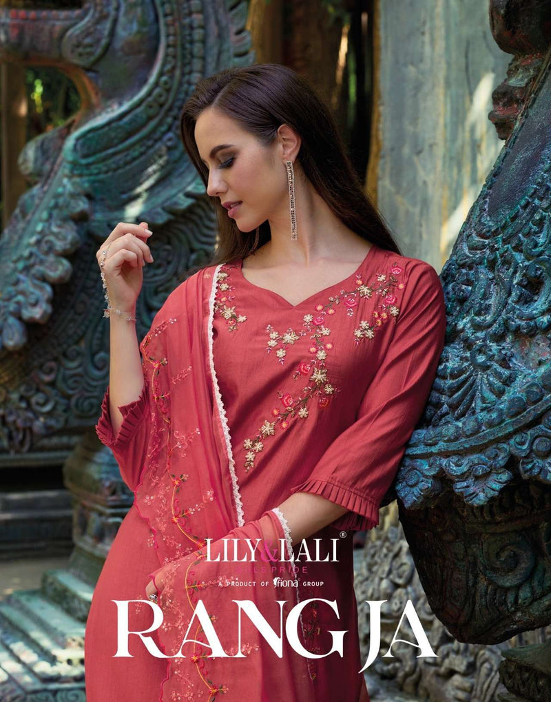 Lily and Lali Rang Ja Viscose Embroidery Work Beautiful Salwar Kameez