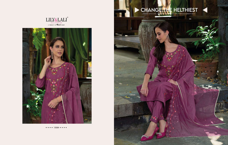 Lily and Lali Rang Ja Viscose Embroidery Work Beautiful Salwar Kameez