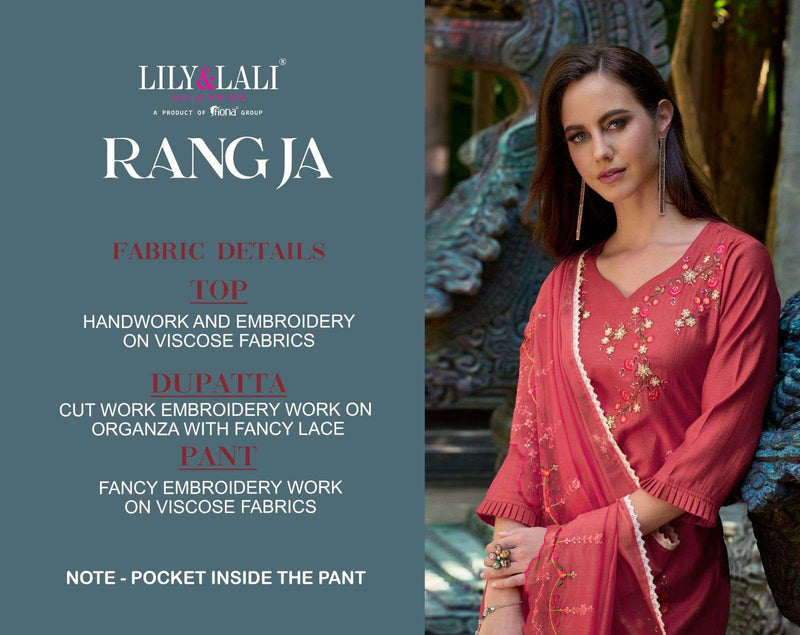 Lily and Lali Rang Ja Viscose Embroidery Work Beautiful Salwar Kameez