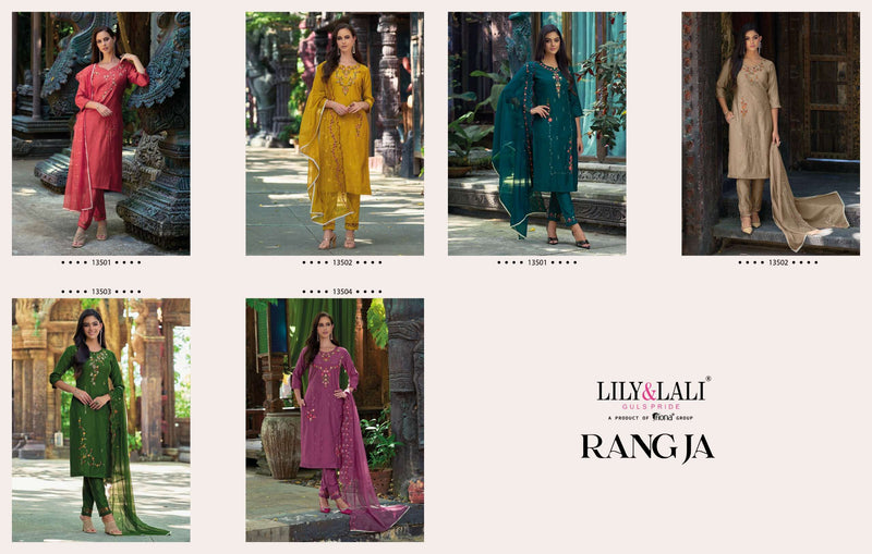 Lily and Lali Rang Ja Viscose Embroidery Work Beautiful Salwar Kameez