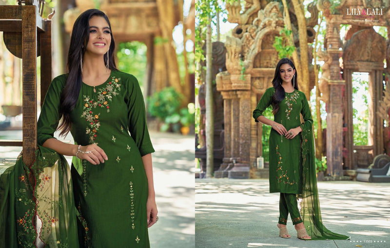 Lily and Lali Rang Ja Viscose Embroidery Work Beautiful Salwar Kameez