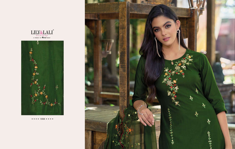 Lily and Lali Rang Ja Viscose Embroidery Work Beautiful Salwar Kameez