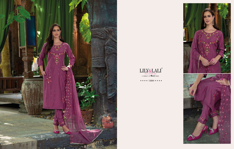 Lily and Lali Rang Ja Viscose Embroidery Work Beautiful Salwar Kameez
