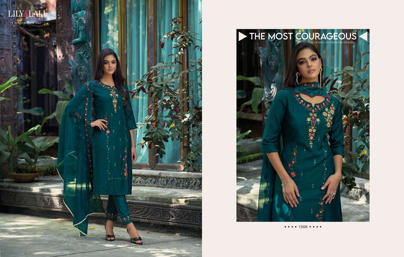 Lily and Lali Rang Ja Viscose Embroidery Work Beautiful Salwar Kameez
