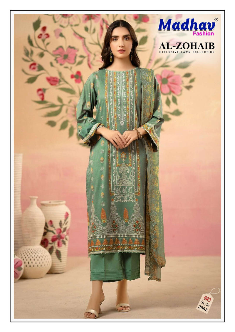 Madhav Fashion Al Zohaib Vol 2 Lawn Cotton With Pure Mal Mal Dupatta Salwar Suit