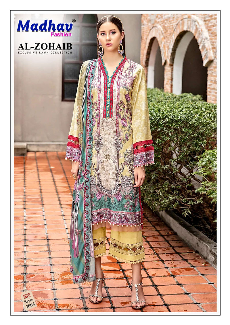 Madhav Fashion Al Zohaib Vol 2 Lawn Cotton With Pure Mal Mal Dupatta Salwar Suit
