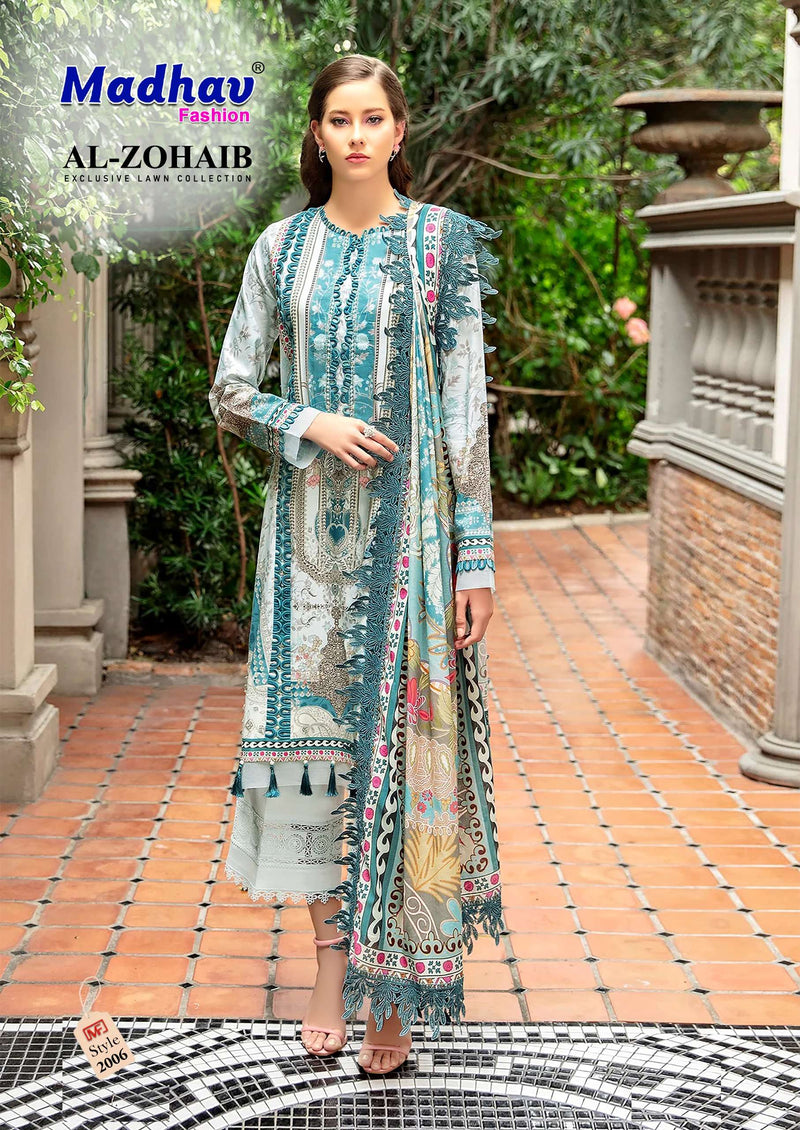 Madhav Fashion Al Zohaib Vol 2 Lawn Cotton With Pure Mal Mal Dupatta Salwar Suit