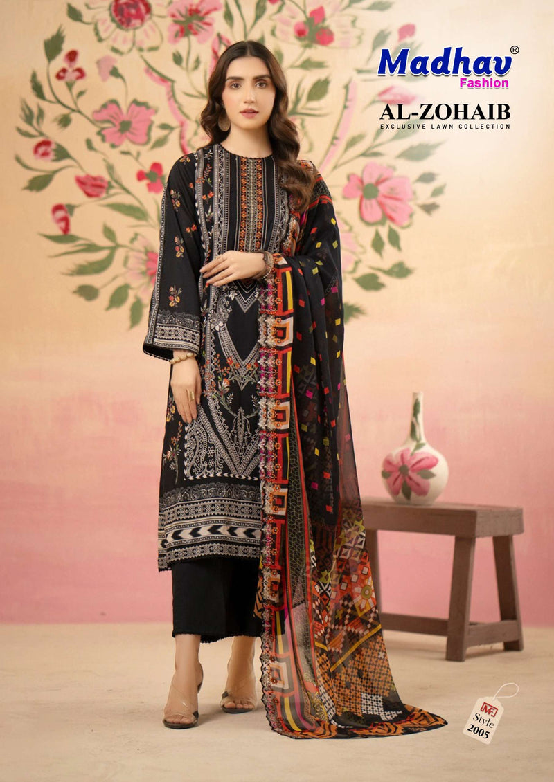 Madhav Fashion Al Zohaib Vol 2 Lawn Cotton With Pure Mal Mal Dupatta Salwar Suit