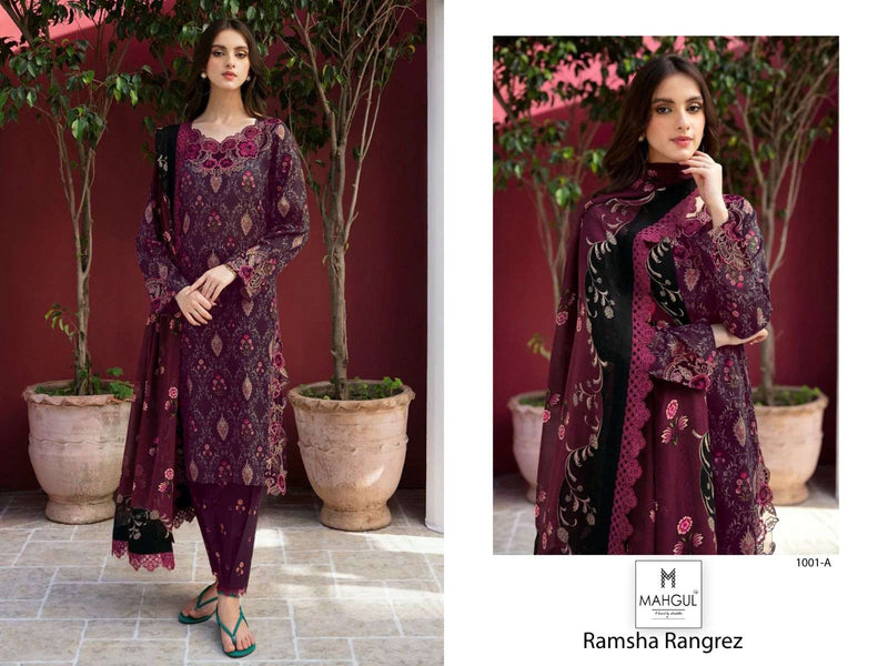 Mahgul Suits Ramsha Rungrez Cotton Heavy Embroidery Designer Salwar Kameez