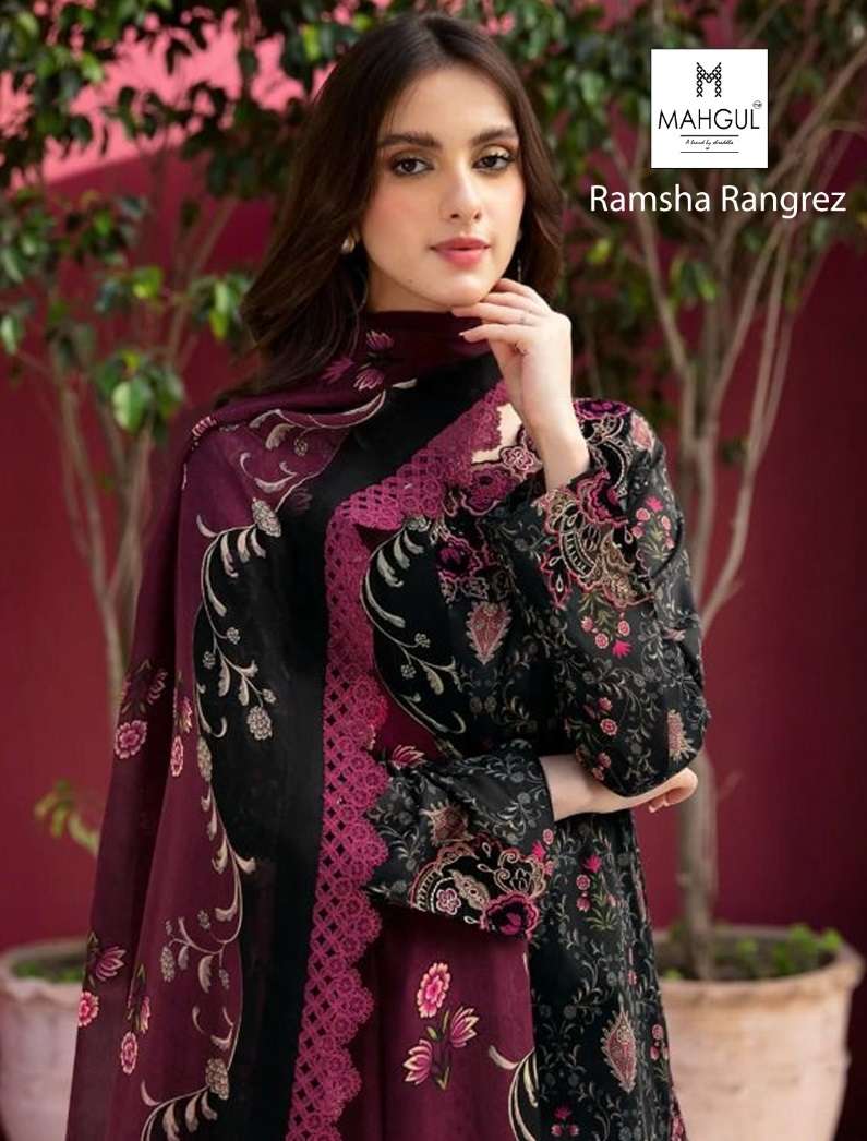 Mahgul Suits Ramsha Rungrez Cotton Heavy Embroidery Designer Salwar Kameez