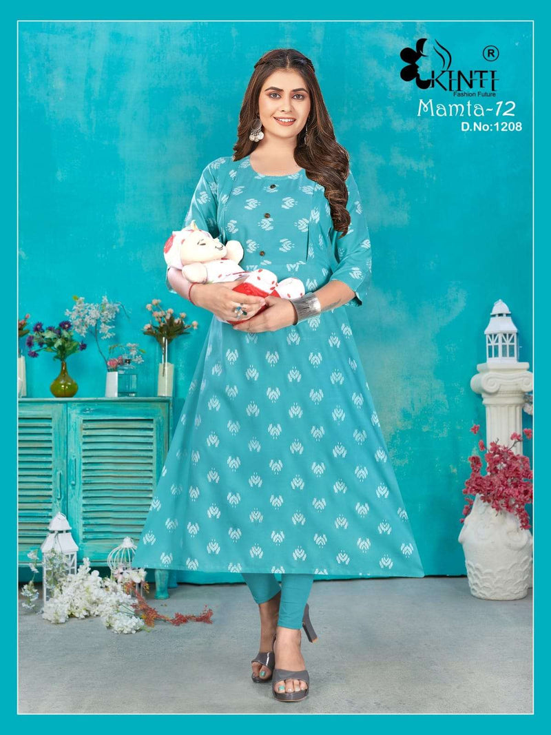 Mamta Vol 12 By Kinti Twin Vertical Zip Feeding A Line Kurtis