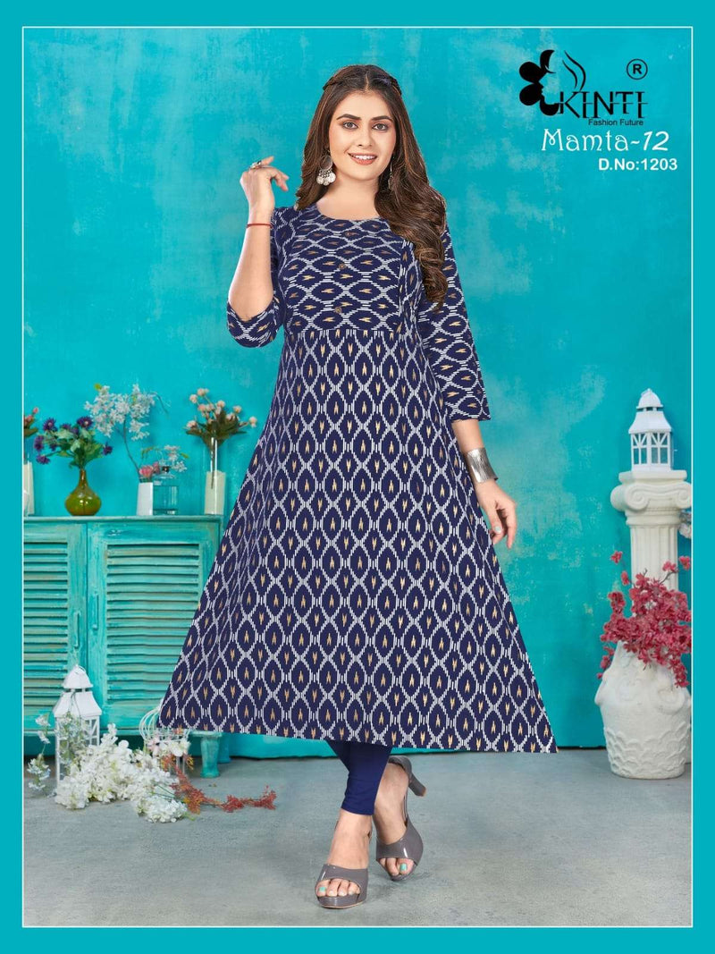 Mamta Vol 12 By Kinti Twin Vertical Zip Feeding A Line Kurtis