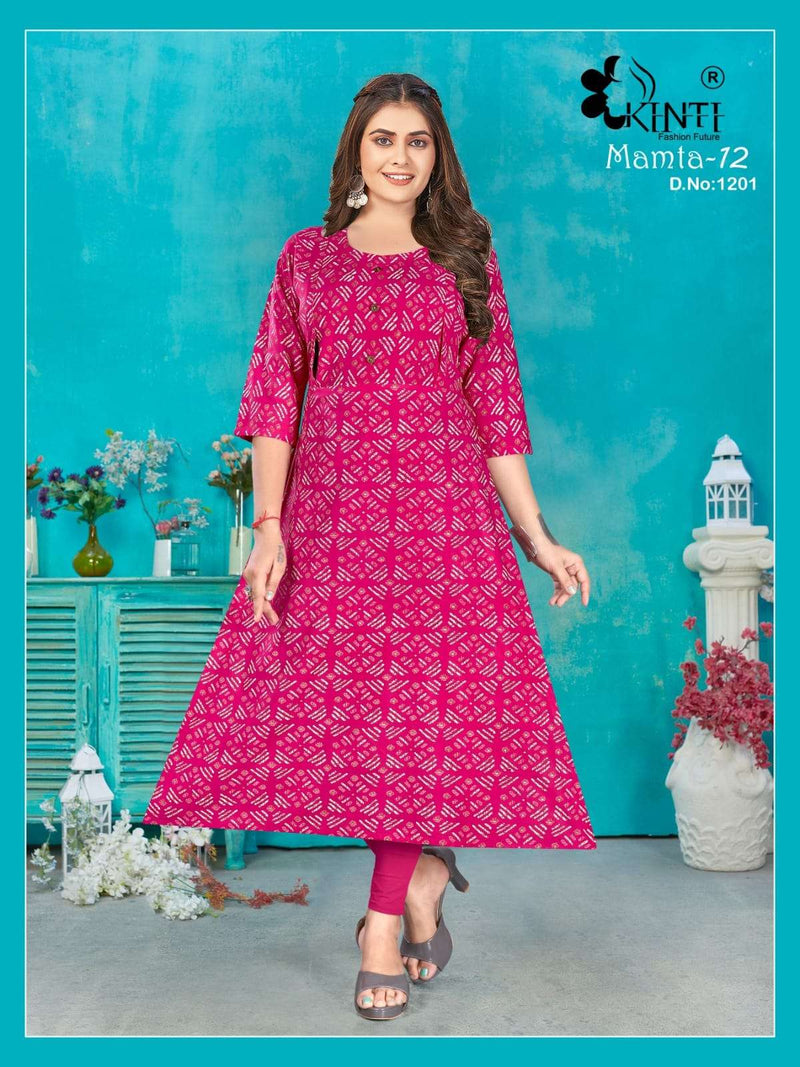 Mamta Vol 12 By Kinti Twin Vertical Zip Feeding A Line Kurtis