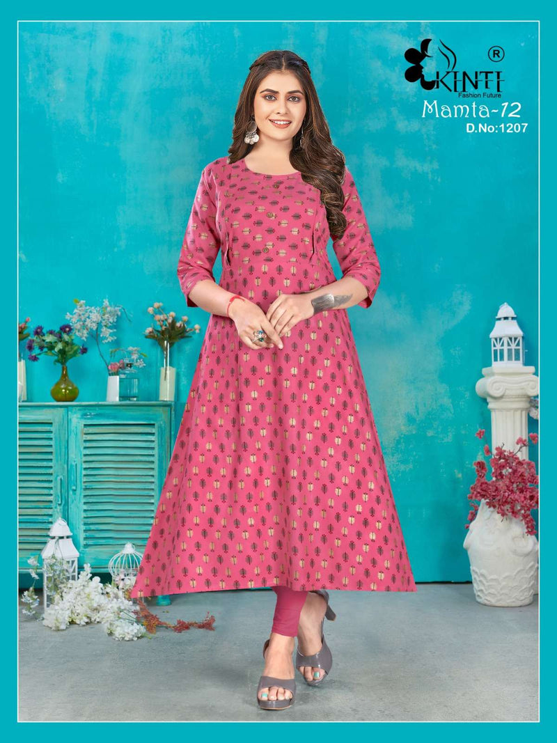 Mamta Vol 12 By Kinti Twin Vertical Zip Feeding A Line Kurtis