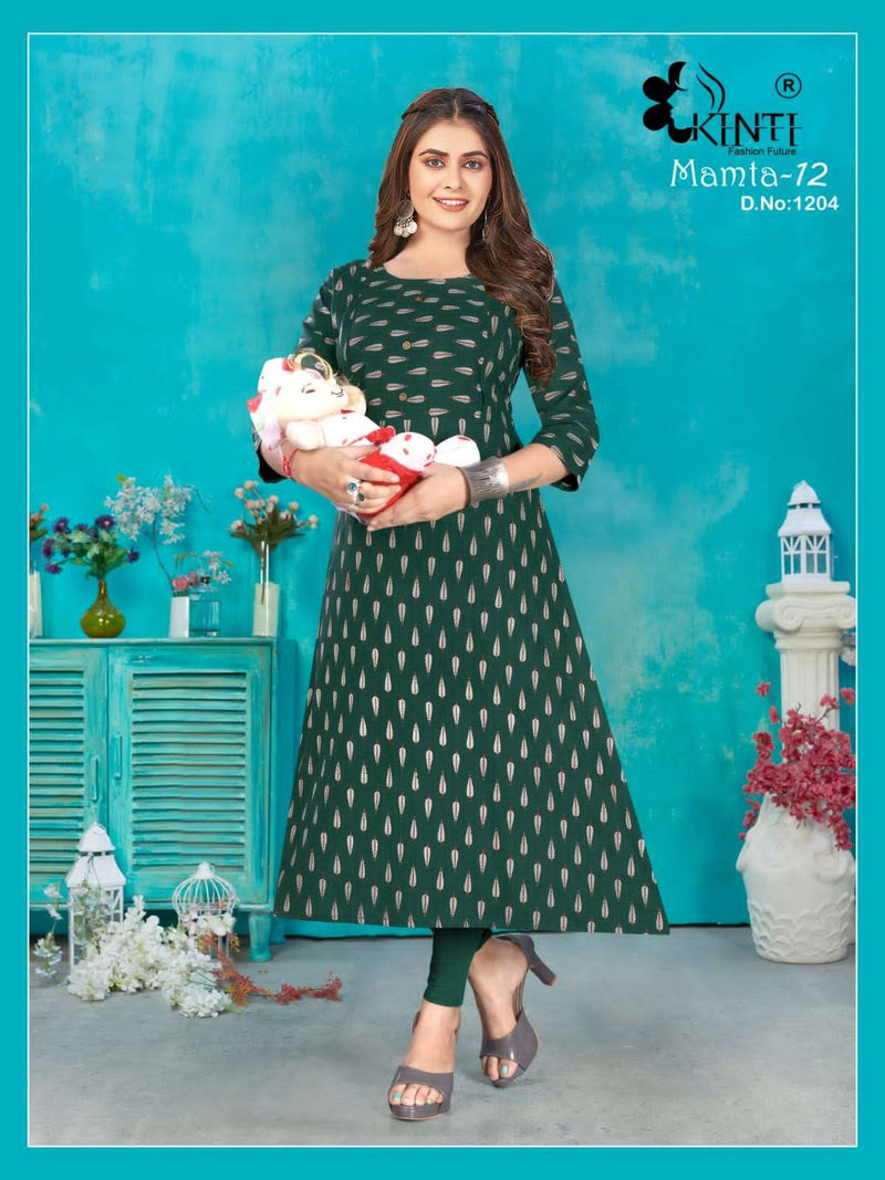 Mamta Vol 12 By Kinti Twin Vertical Zip Feeding A Line Kurtis