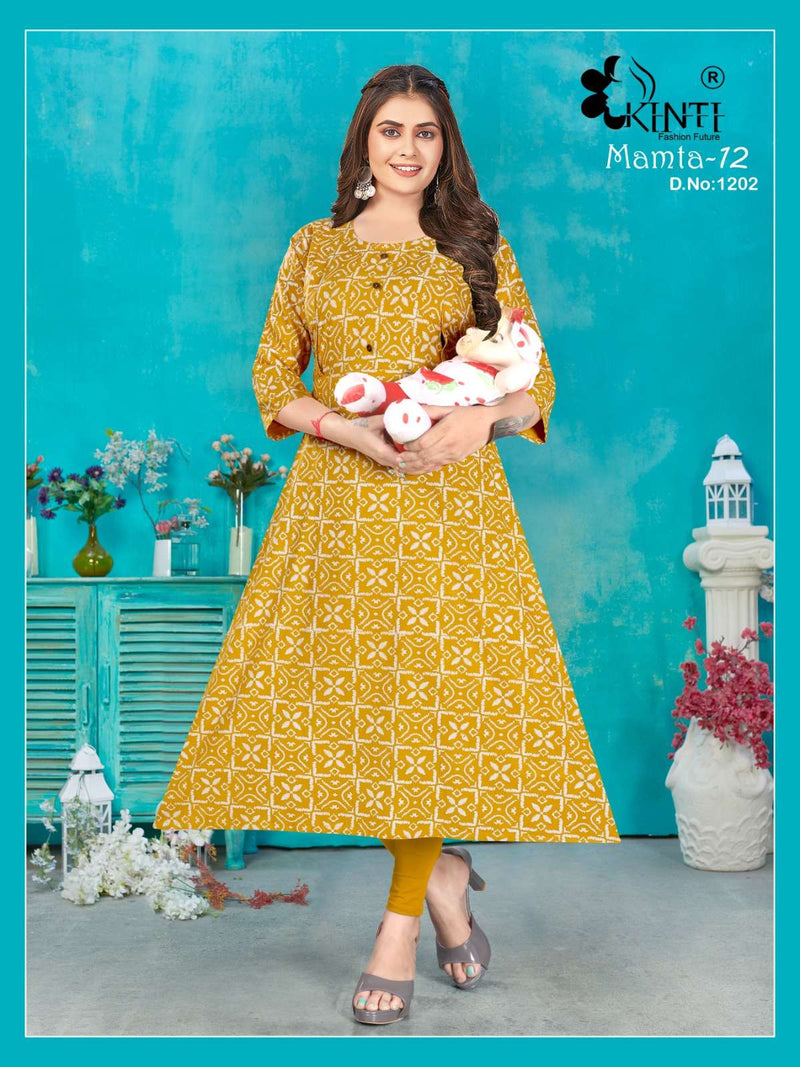 Mamta Vol 12 By Kinti Twin Vertical Zip Feeding A Line Kurtis