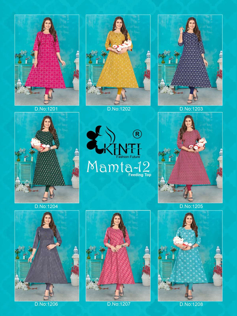Mamta Vol 12 By Kinti Twin Vertical Zip Feeding A Line Kurtis