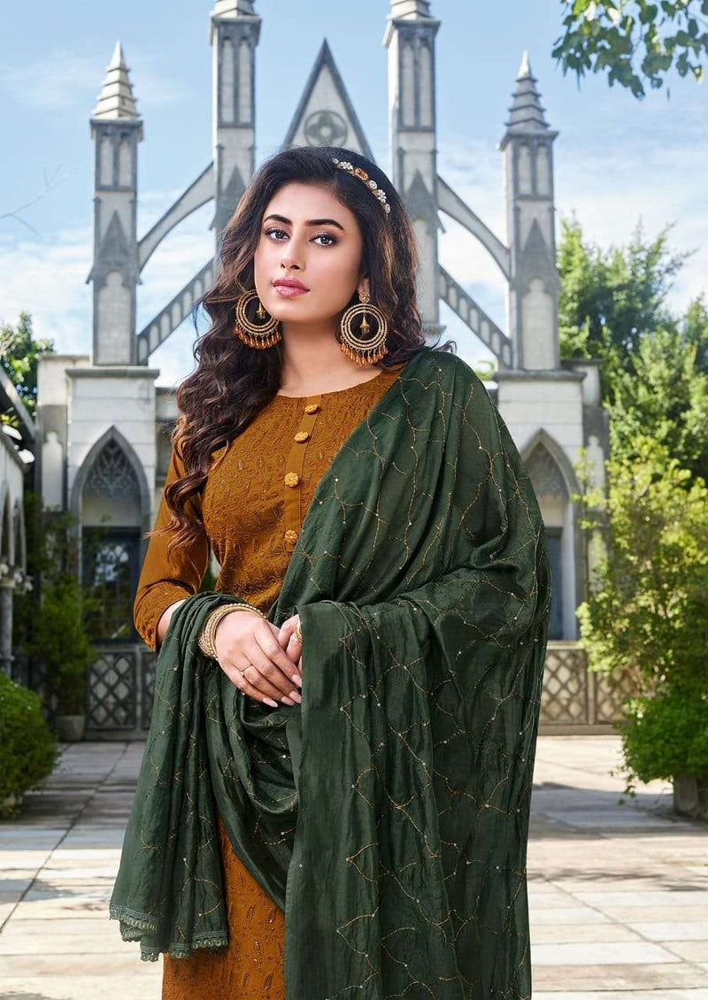 Manas Bombay Schiffli Vol 2 Chinon Designer Readymade Salwar Kameez