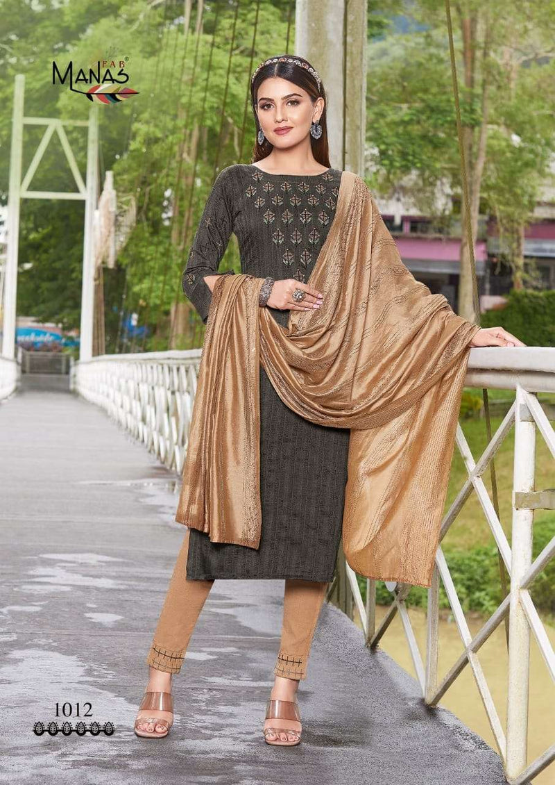 Manas Sparkle Vol 2 Readymade Kurti With Pent And Dupatta Sets