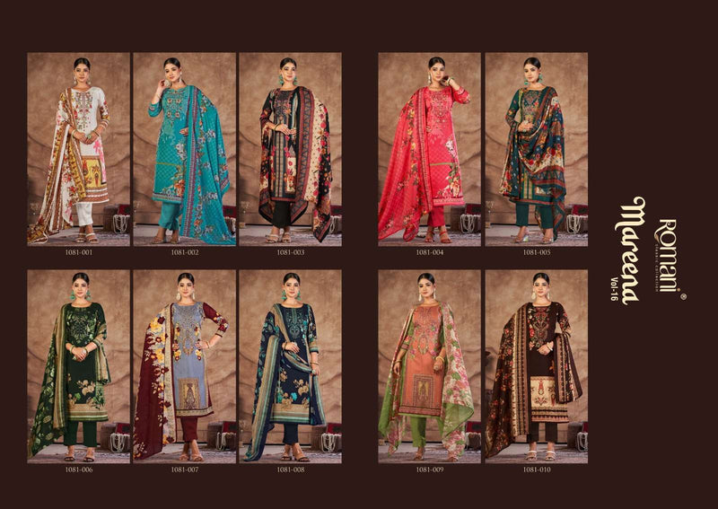 Romani Mareena Vol 16 Soft Cotton Embroidery Work Pakistani Salwar Suits