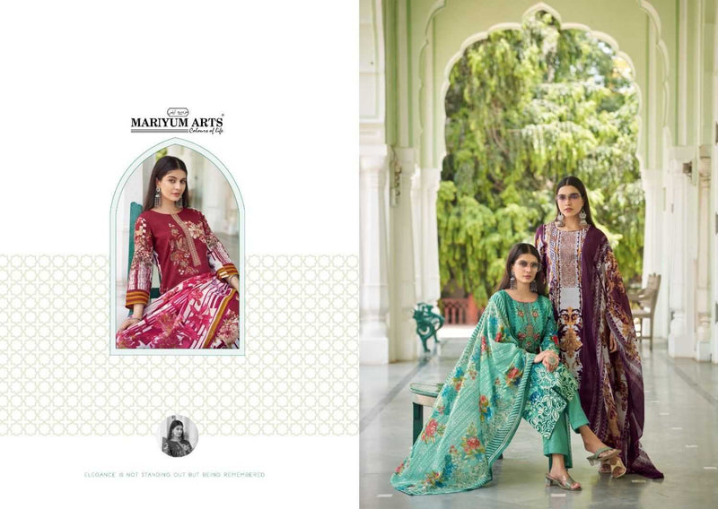 Mariyum Arts Mahfoozhah Cotton Designer Print With Embroidery Work Unstitched Salwar Suit