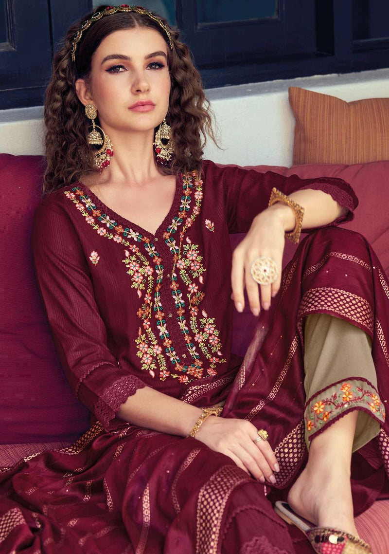 Maryam By Lily & Lali Viscose Rayon Readymade 3 Piece Salwar Kameez