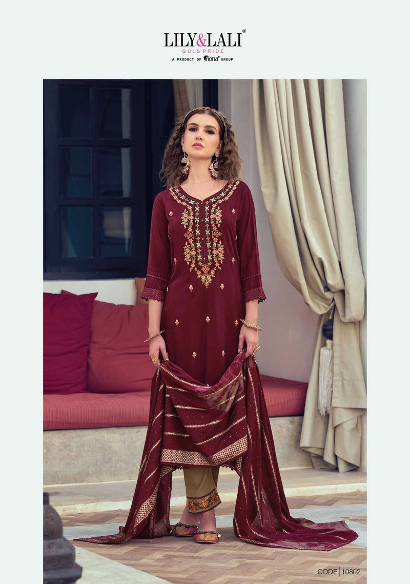 Maryam By Lily & Lali Viscose Rayon Readymade 3 Piece Salwar Kameez