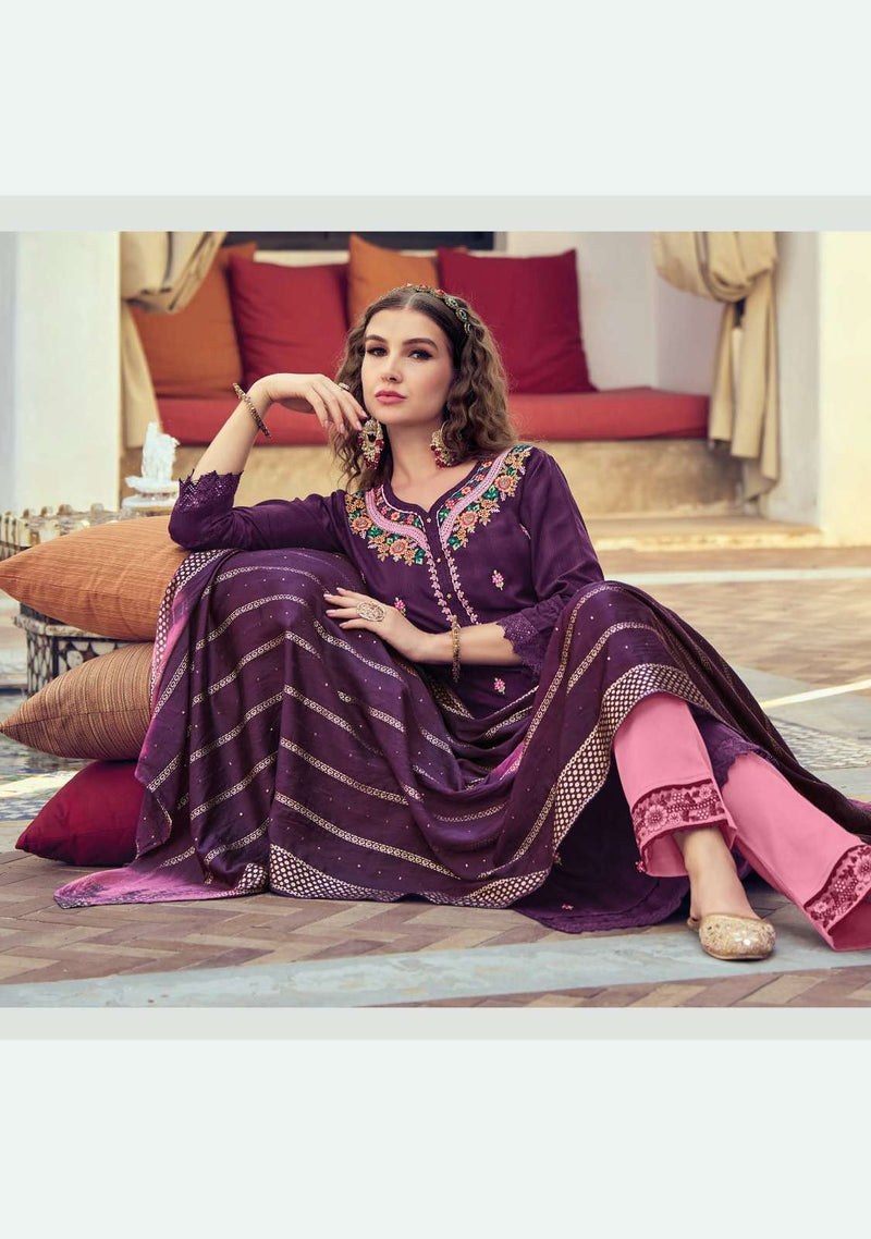 Maryam By Lily & Lali Viscose Rayon Readymade 3 Piece Salwar Kameez