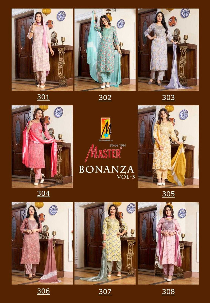 Master Kurti Bonaza Vol 3 Capsule Print Casual Wear Kurti Straight Pant With Dupatta