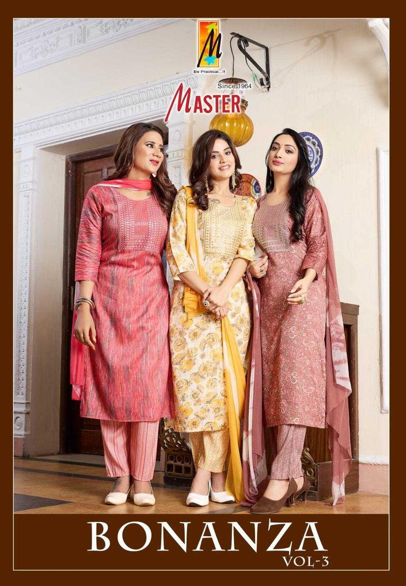 Master Kurti Bonaza Vol 3 Capsule Print Casual Wear Kurti Straight Pant With Dupatta