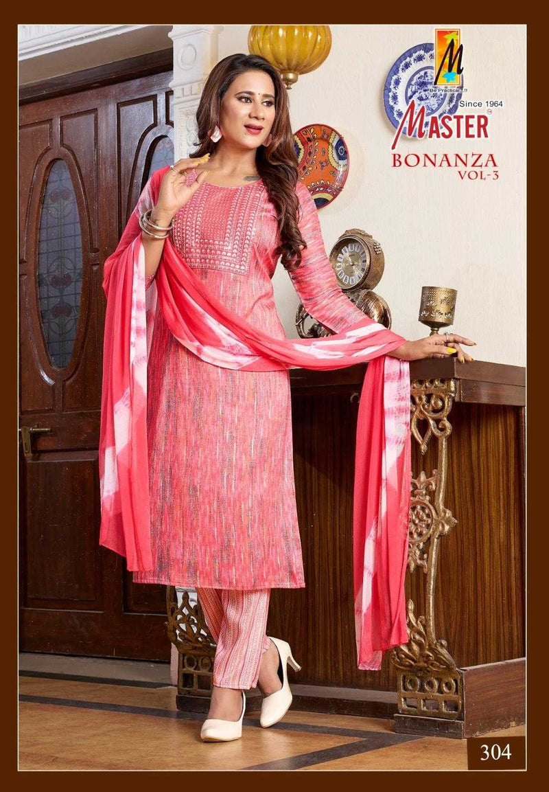 Master Kurti Bonaza Vol 3 Capsule Print Casual Wear Kurti Straight Pant With Dupatta