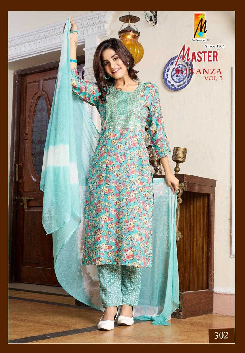 Master Kurti Bonaza Vol 3 Capsule Print Casual Wear Kurti Straight Pant With Dupatta