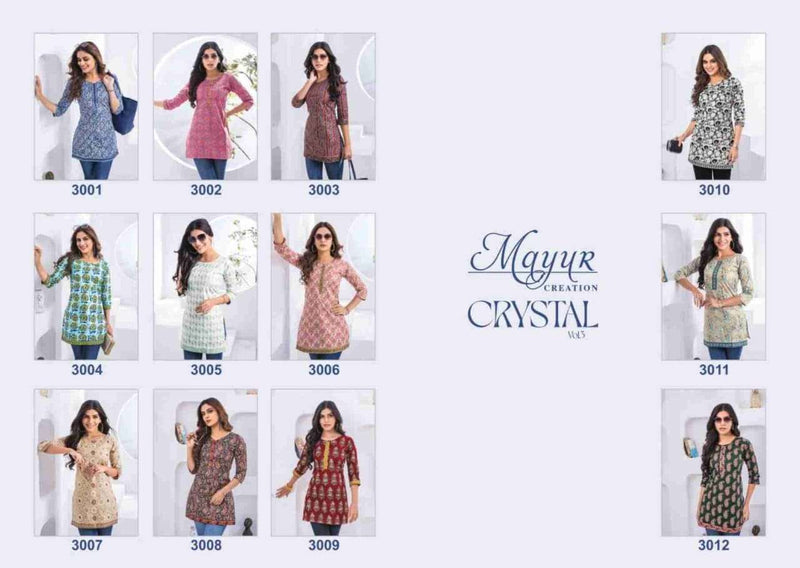 Mayur Creation Crystal Vol 3 Cotton Daily Wear Short Kurti