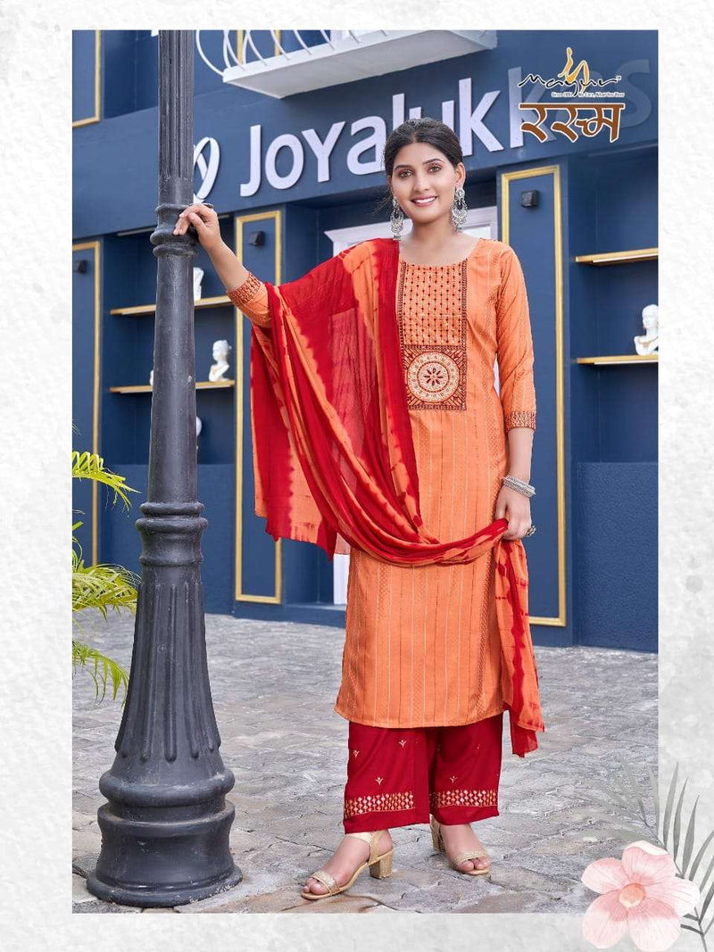 Mayur Fashion Present Rasam Fancy 3 Pcs Set Amazing Work Readymade Plazzo Style Salwar Kameez