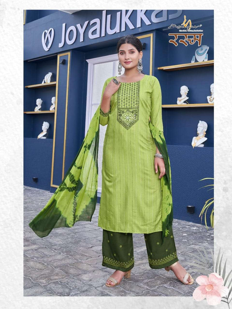 Mayur Fashion Present Rasam Fancy 3 Pcs Set Amazing Work Readymade Plazzo Style Salwar Kameez