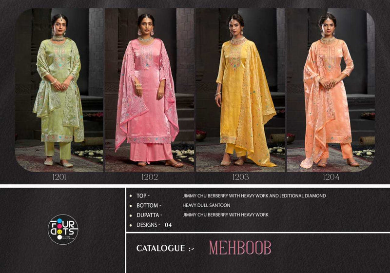 Fourdots Mehboob Jimmy Chu With Heavy Work Party Wear Salwar Suit