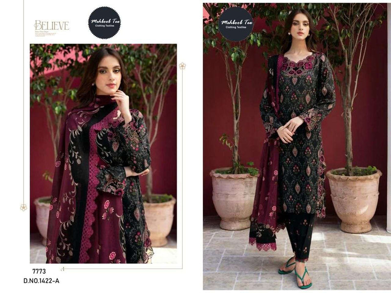 Mehboob Tex Design No 1422 A Edition Cotton Print Embrodairy Suit