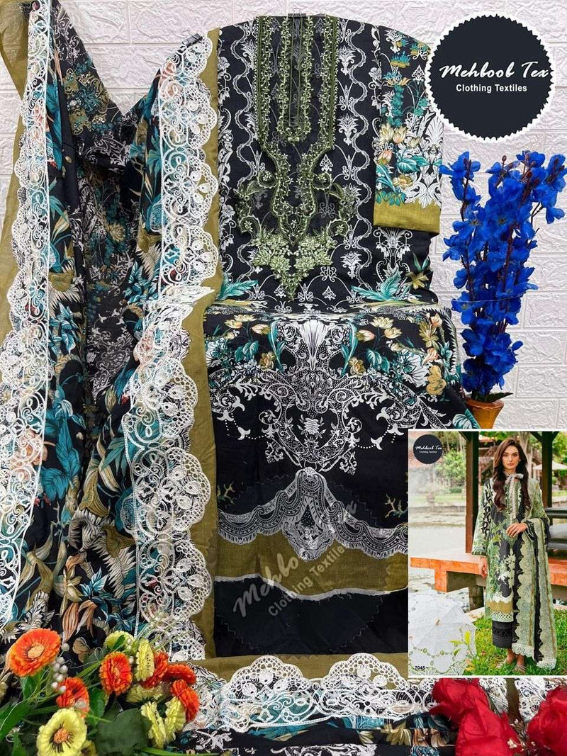 Mehboob Tex Design No 1417 B Cotton Patch Work Fancy Salwar Suit