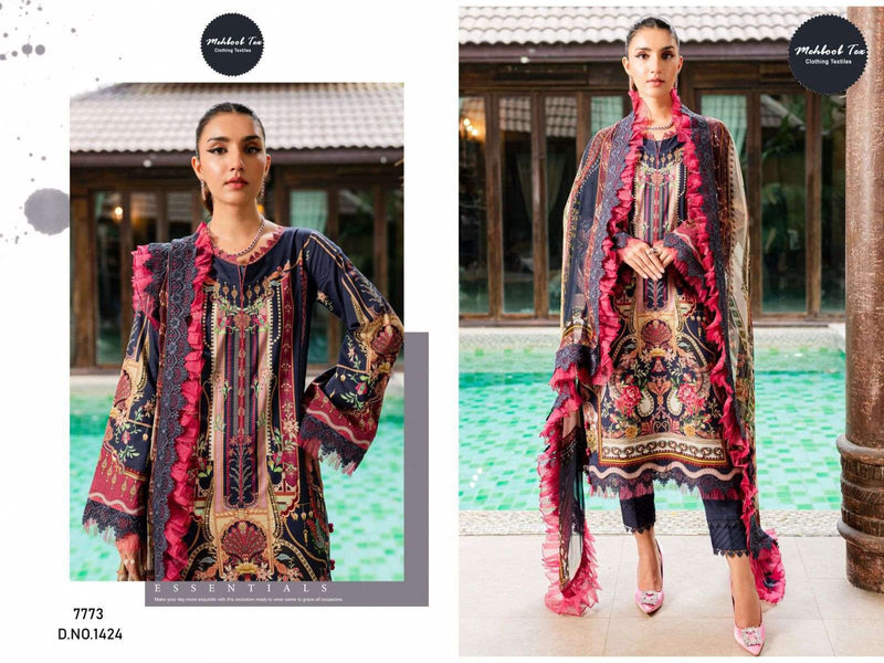 Mehboob Tex Design No 1423 1424 Cotton Patch Work Fancy Salwar Kameez