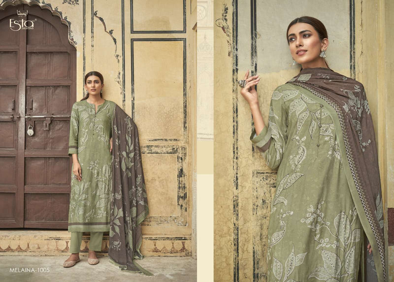 Esta Designs Melaina Muslin Silk Aari Work Digital Printed Salwar Kameez